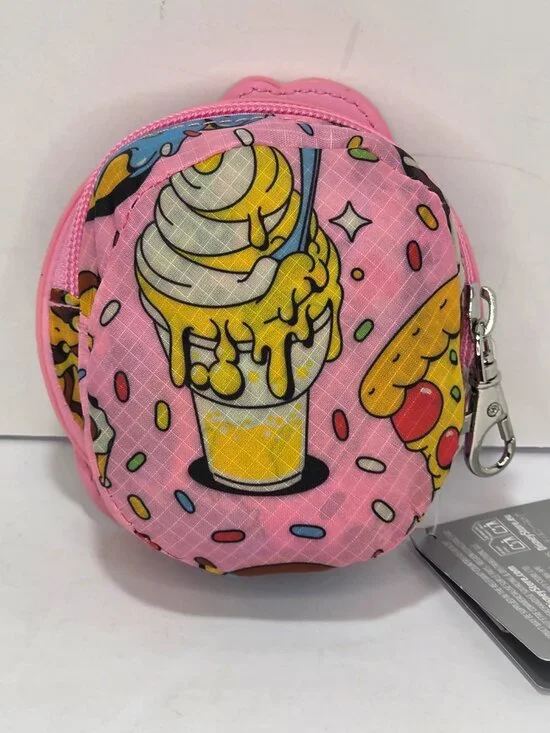 Disney Parks Packable Tote Snacks Treats Keychain Pink Blue Donut Mickey - Picture 2 of 2